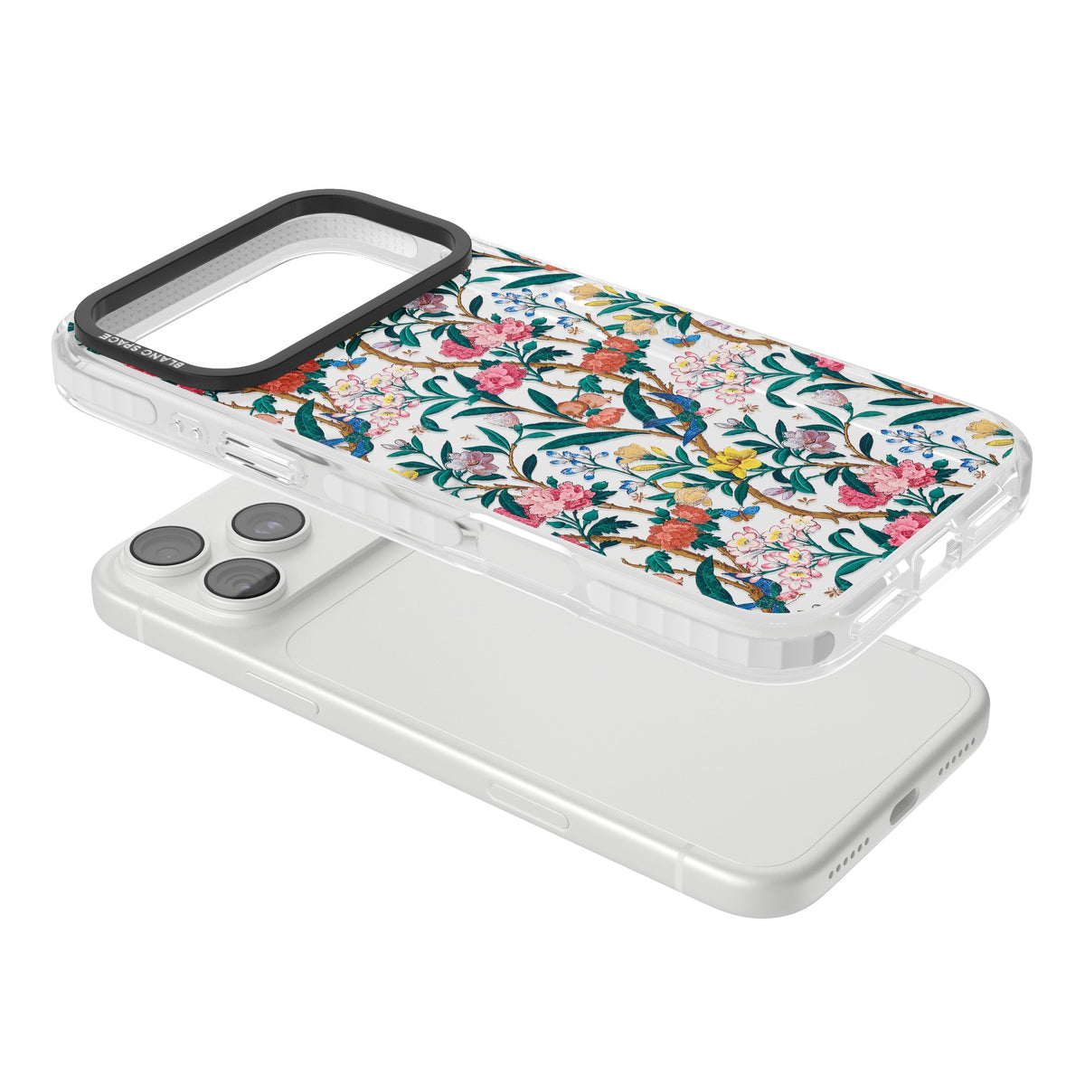Vines & Flowers iPhone 18 Pro Max Impact Clear Phone Case angled