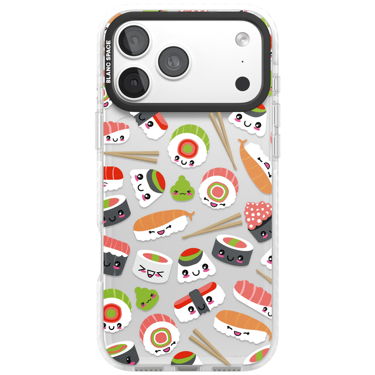 Kawaii Sushi Party iPhone 18 Pro Max Impact Clear Phone Case front
