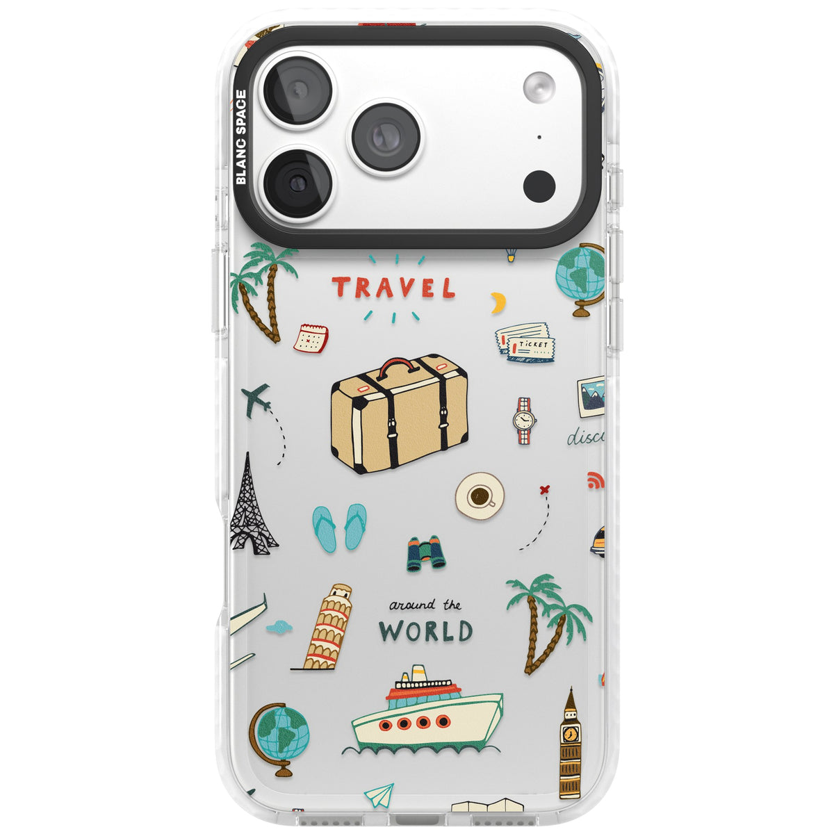 Globe Trotter iPhone 18 Pro Max Impact Clear Phone Case front