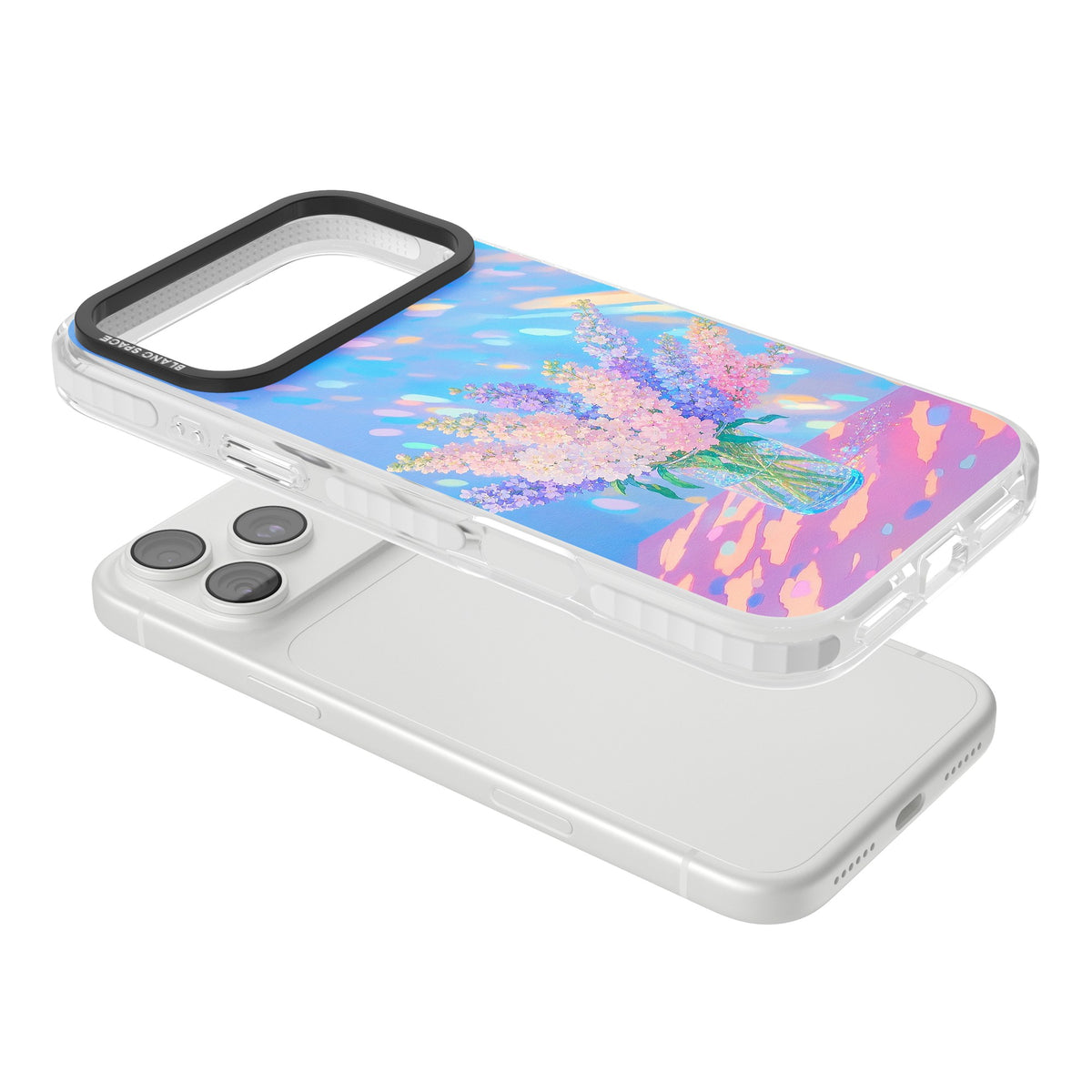 Bubblegum Flowers iPhone 18 Pro Max Impact Clear Phone Case angled