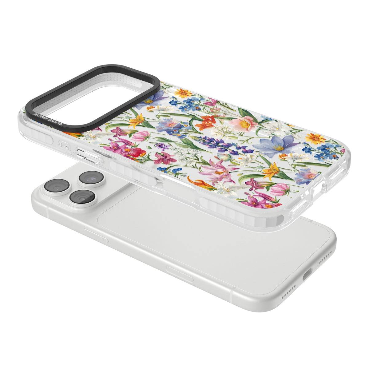 Vintage Wildflowers iPhone 18 Pro Max Impact Clear Phone Case angled
