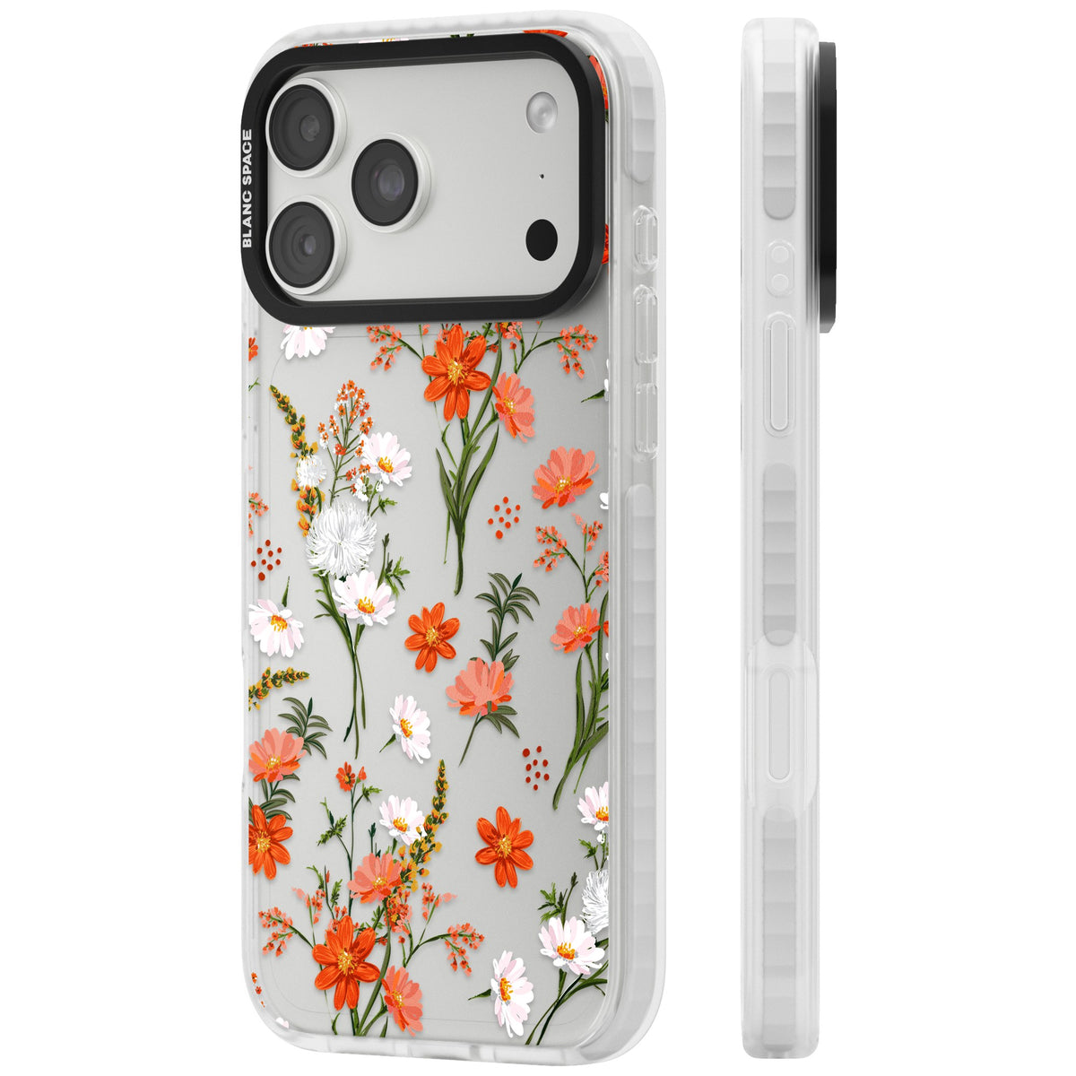 Sunset Wildflowers iPhone 18 Pro Max Impact Clear Phone Case side