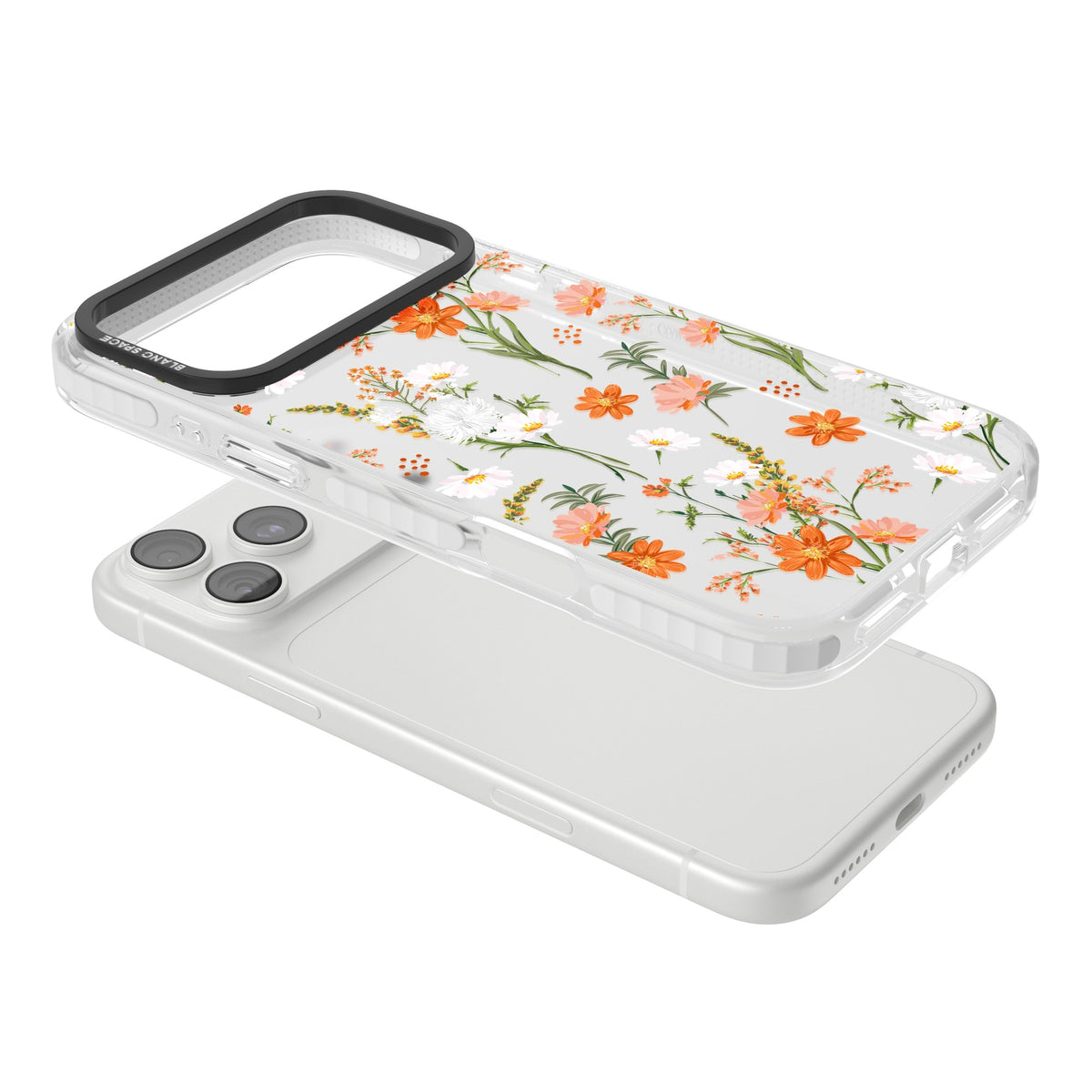 Sunset Wildflowers iPhone 18 Pro Max Impact Clear Phone Case angled