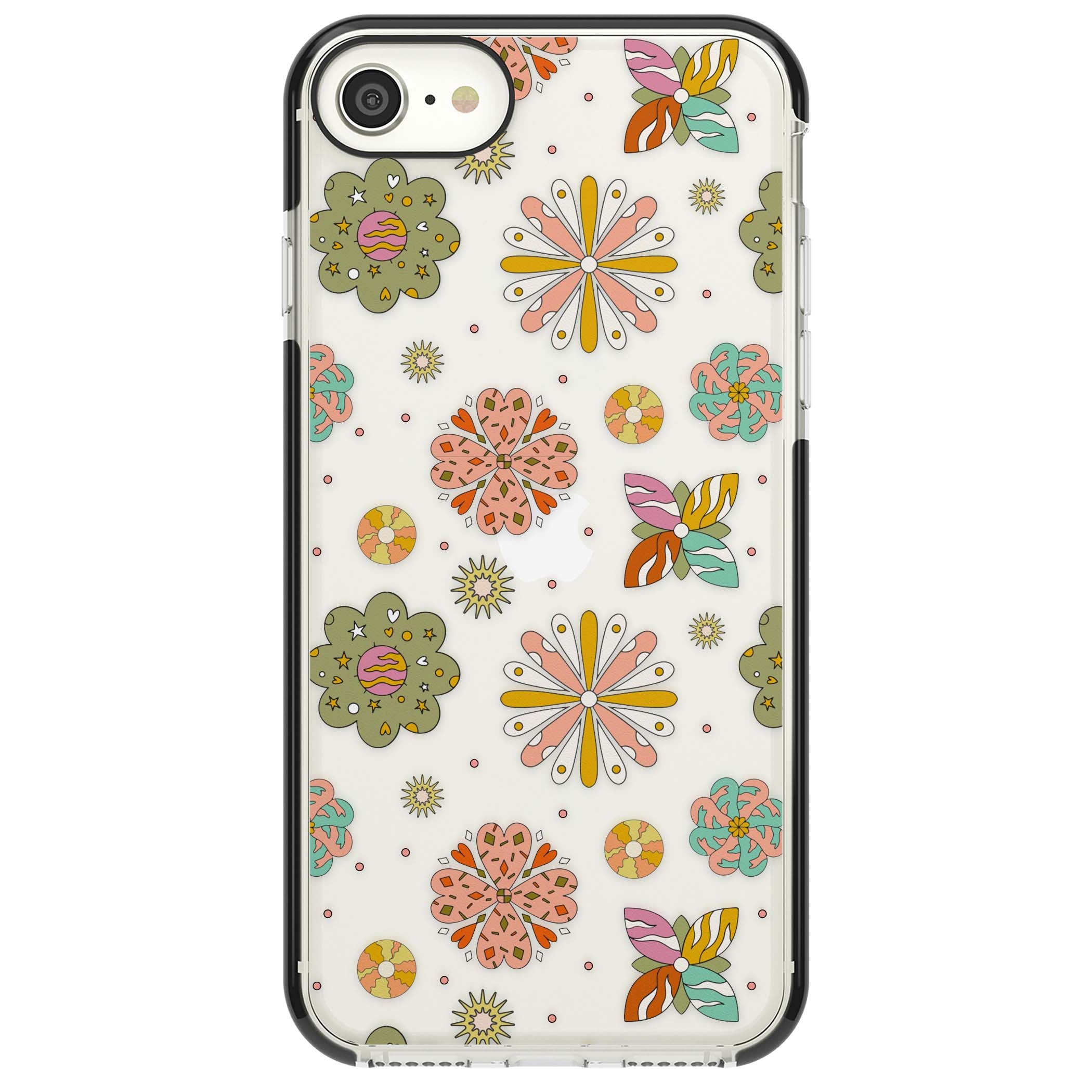 Elevate Your Phone'S Style With This Boho Celestial Sun & Eye Phone Case, Featuring A Mystical Blend Of Suns, All-Seeing Eyes, Butterflies, Stars, And