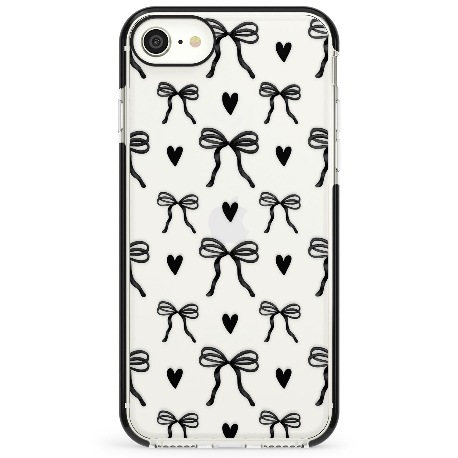 Black Bows & Hearts Impact Phone Case for iPhone SE