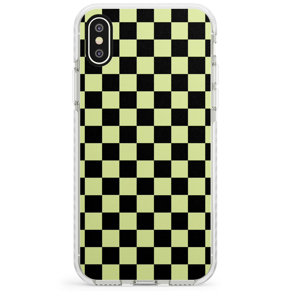 Black & Lime Check Impact Phone Case for iPhone X XS Max XR