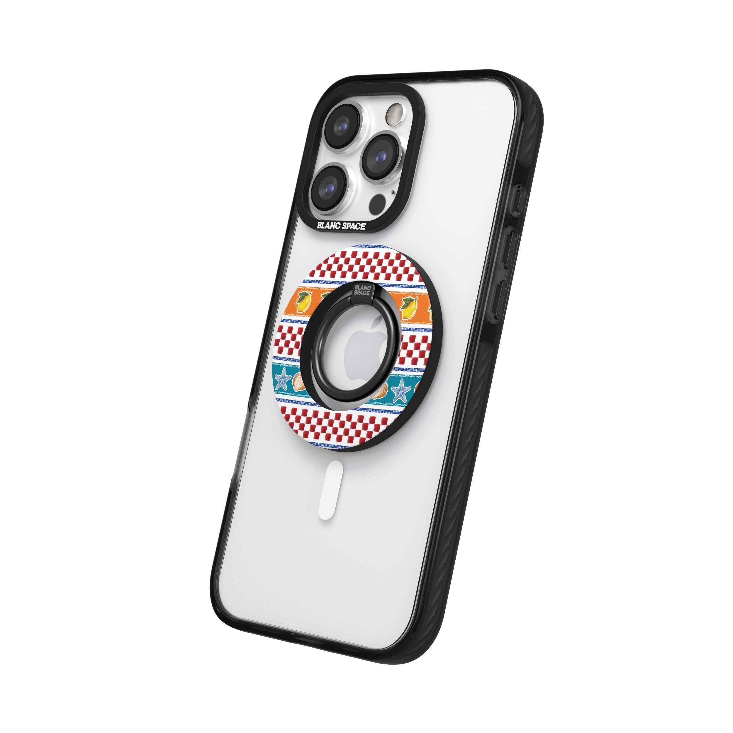 Coastal Italian Check Pattern Magsafe Grip Magsafe Grip Black