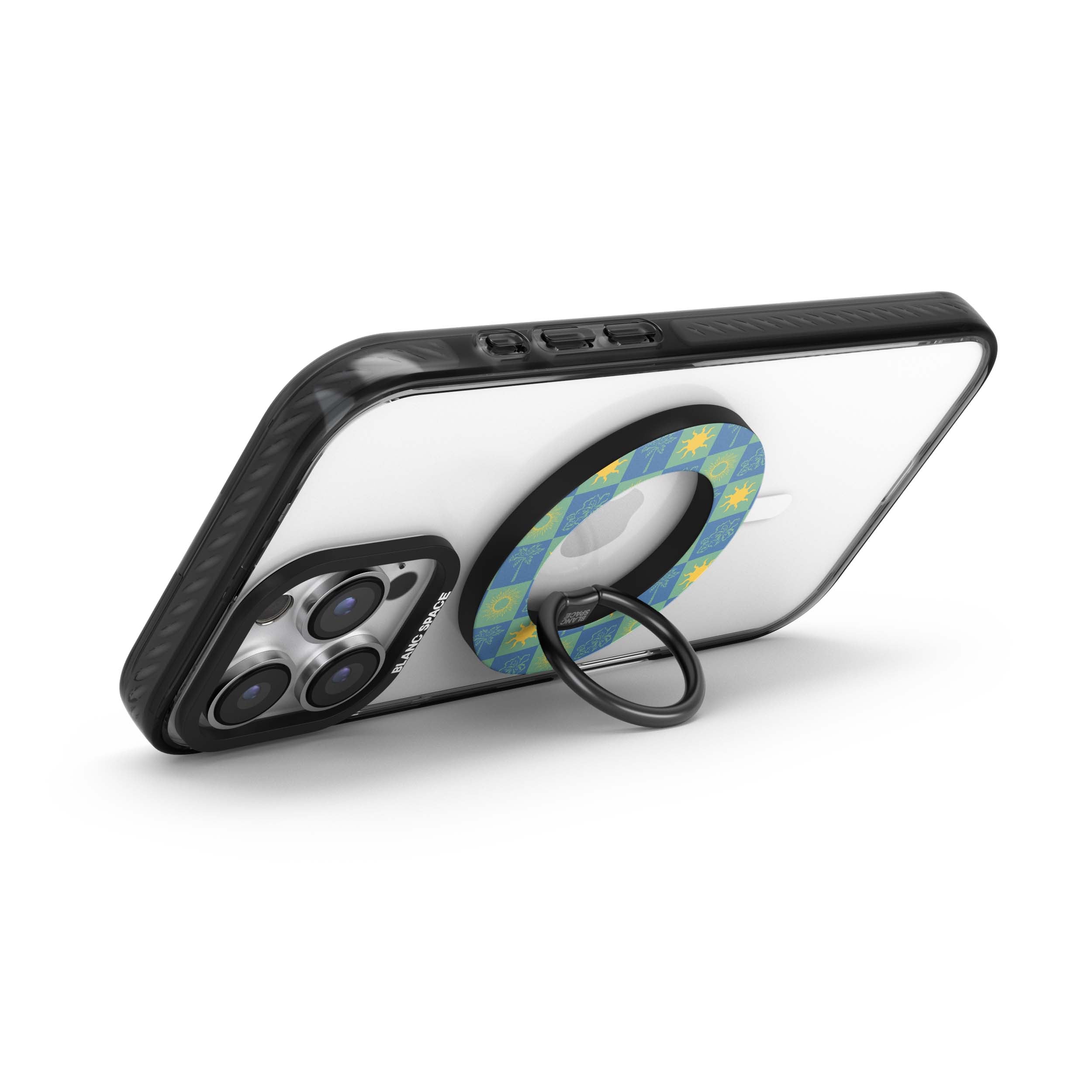 Coastal Italian Check Pattern Magsafe Grip Magsafe Grip Black