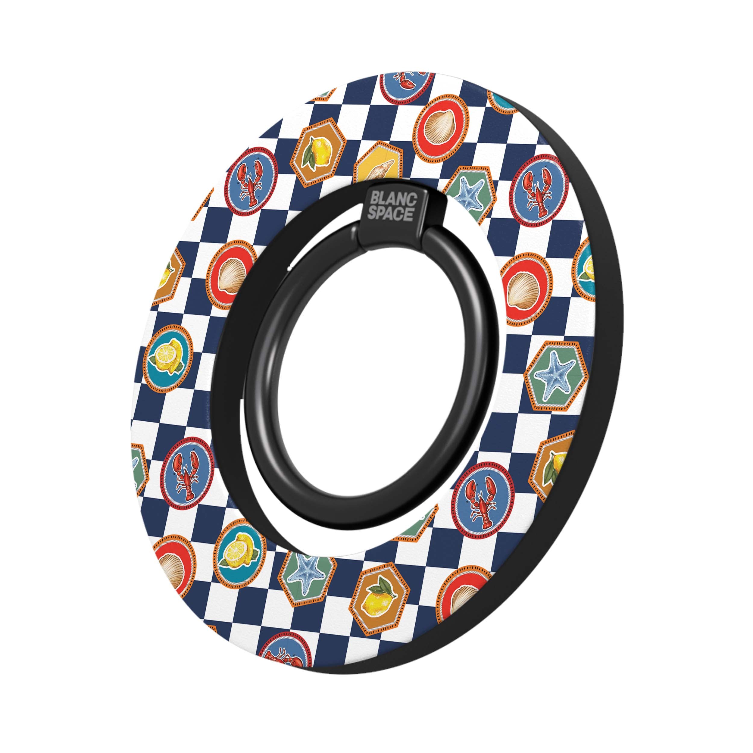 Coastal Italian Check Pattern Magsafe Grip Magsafe Grip Black