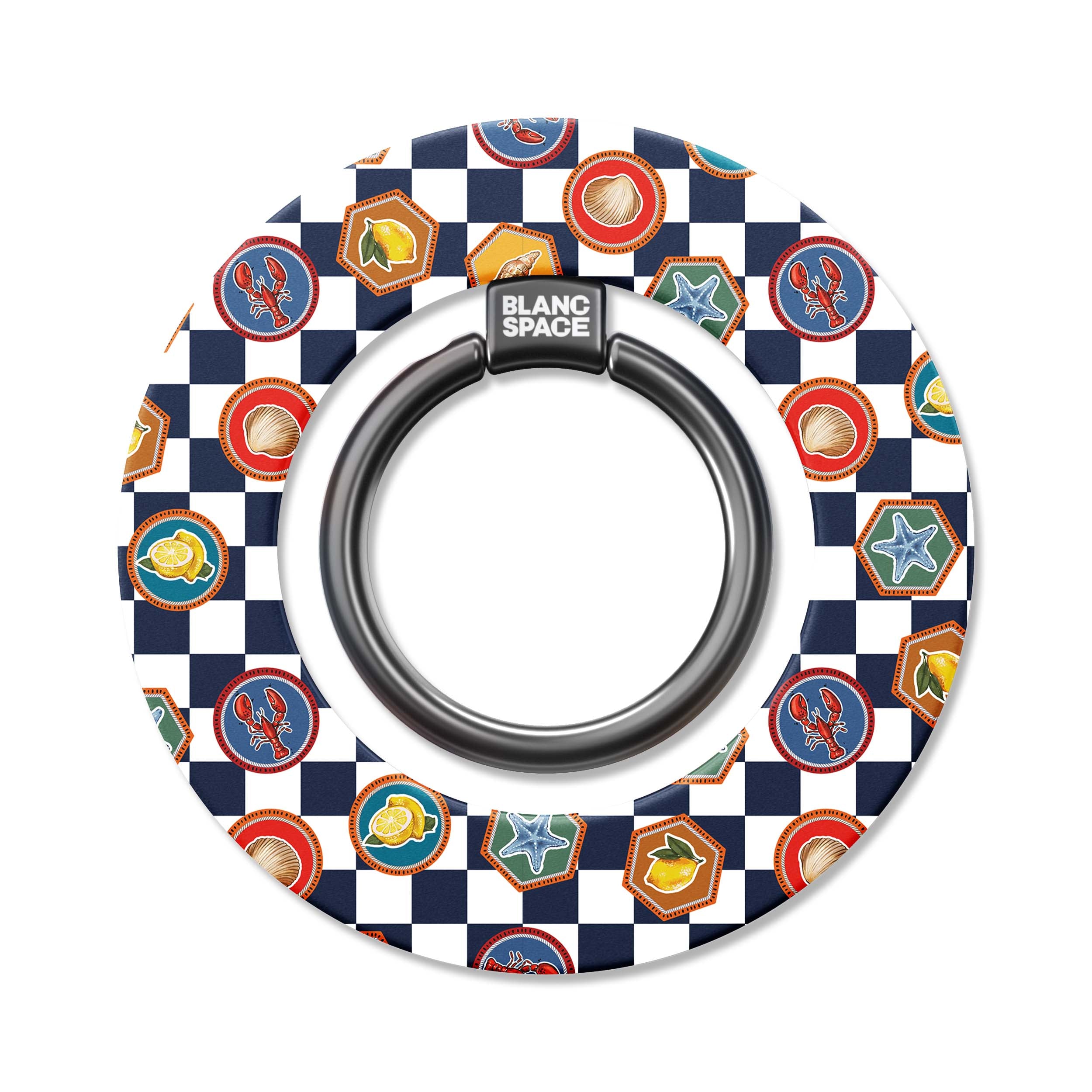 Coastal Italian Check Pattern Magsafe Grip Magsafe Grip Black