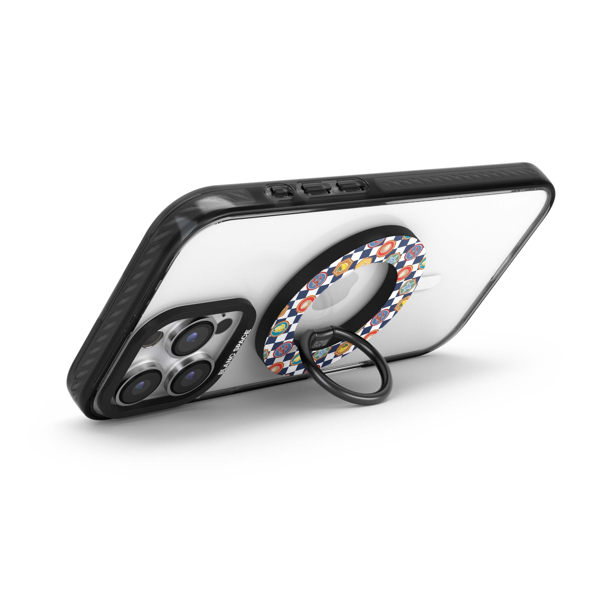 Coastal Italian Check Pattern Magsafe Grip Magsafe Grip Black