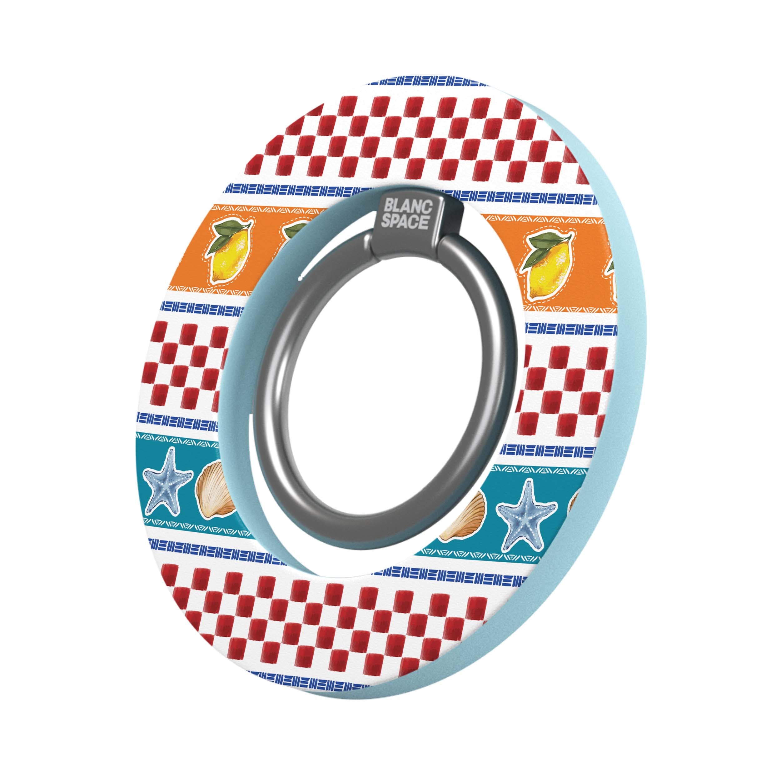 Coastal Italian Check Pattern Magsafe Grip Magsafe Grip Blue