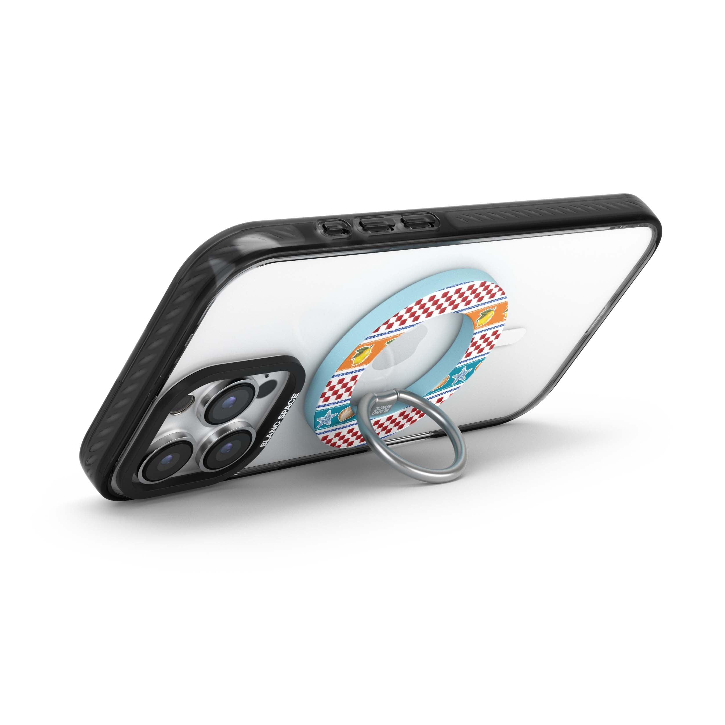 Coastal Italian Check Pattern Magsafe Grip Magsafe Grip Blue