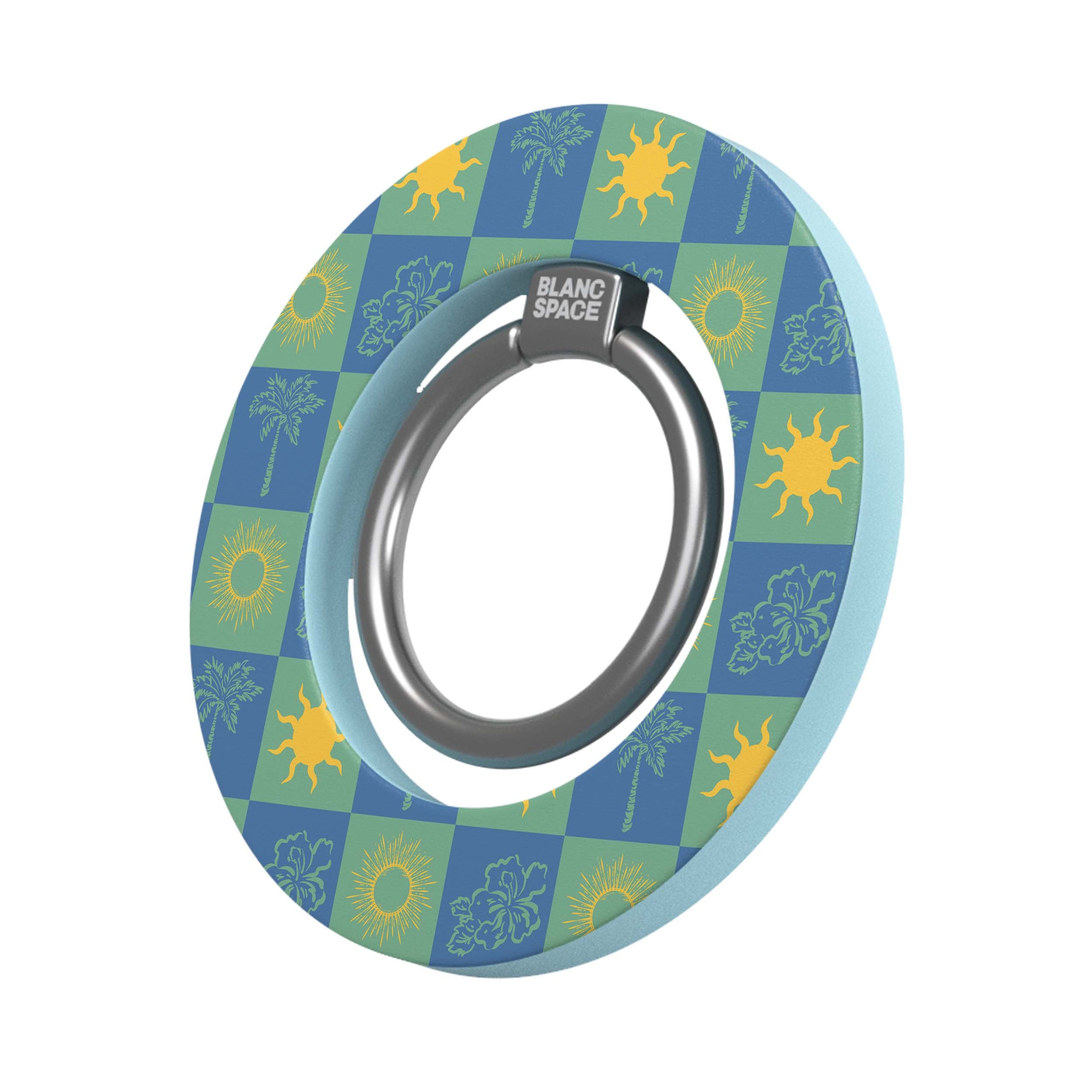 Coastal Italian Check Pattern Magsafe Grip Magsafe Grip Blue