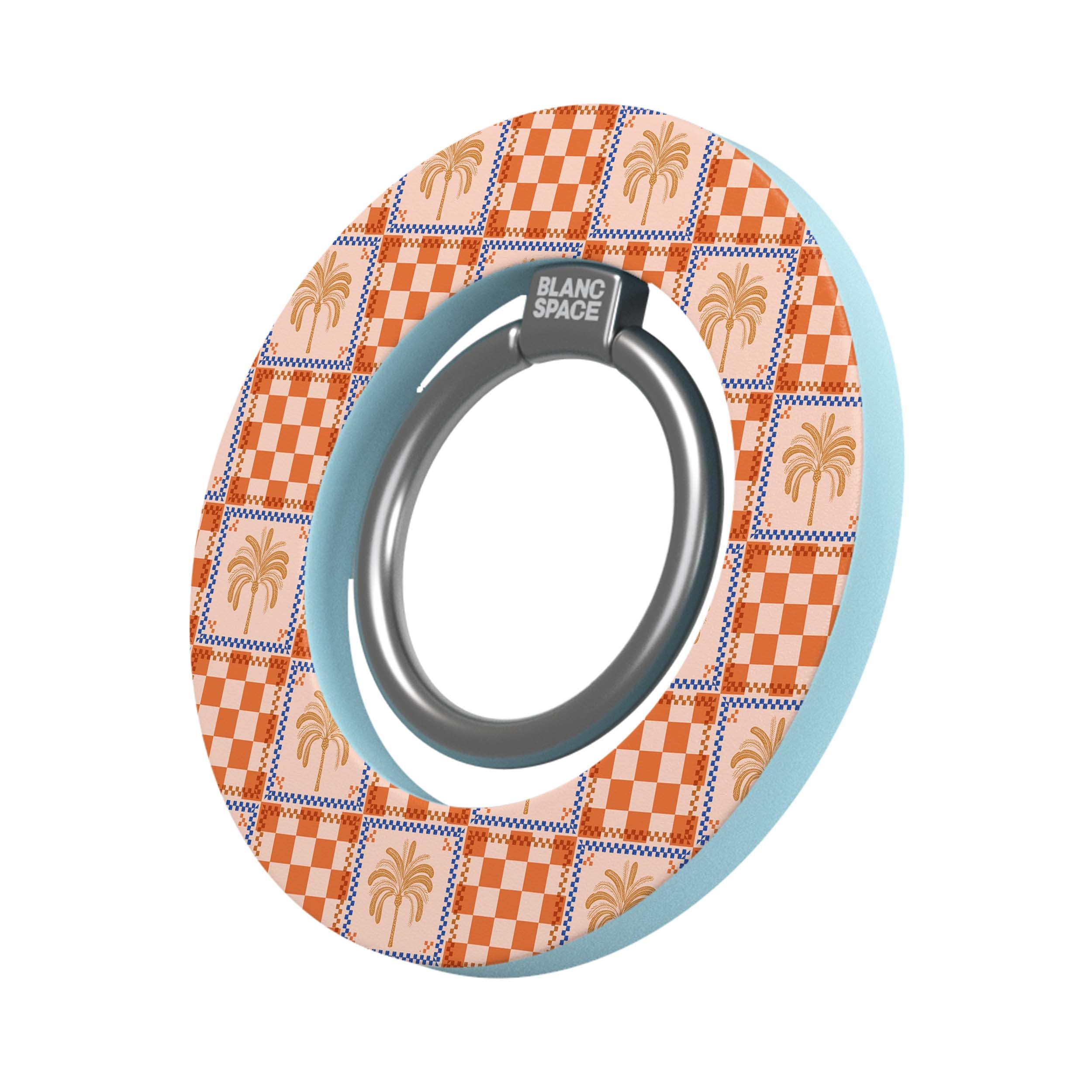 Coastal Italian Check Pattern Magsafe Grip Magsafe Grip Blue