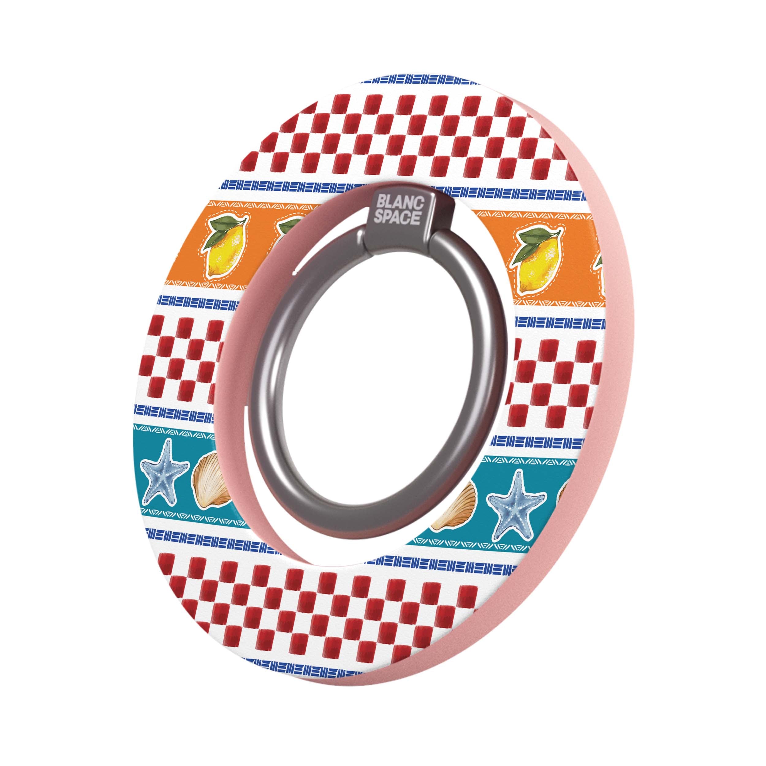 Coastal Italian Check Pattern Magsafe Grip Magsafe Grip Pink