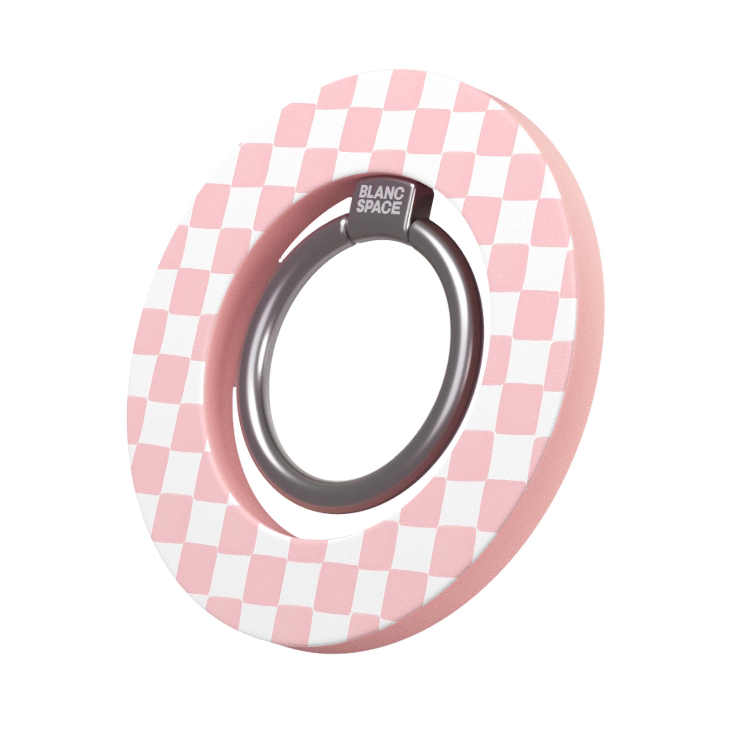 Coastal Italian Check Pattern Magsafe Grip Magsafe Grip Pink