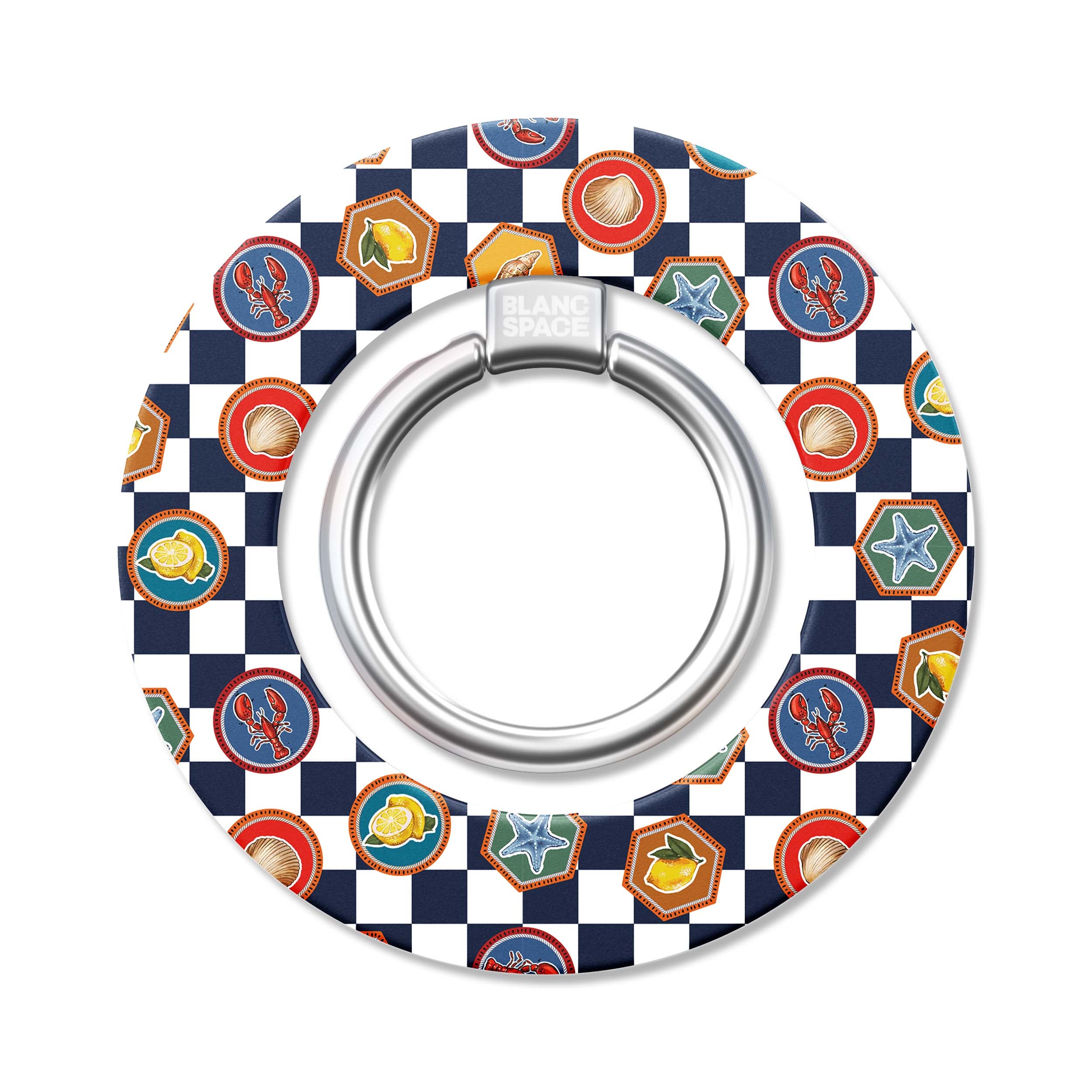 Coastal Italian Check Pattern Magsafe Grip Magsafe Grip White