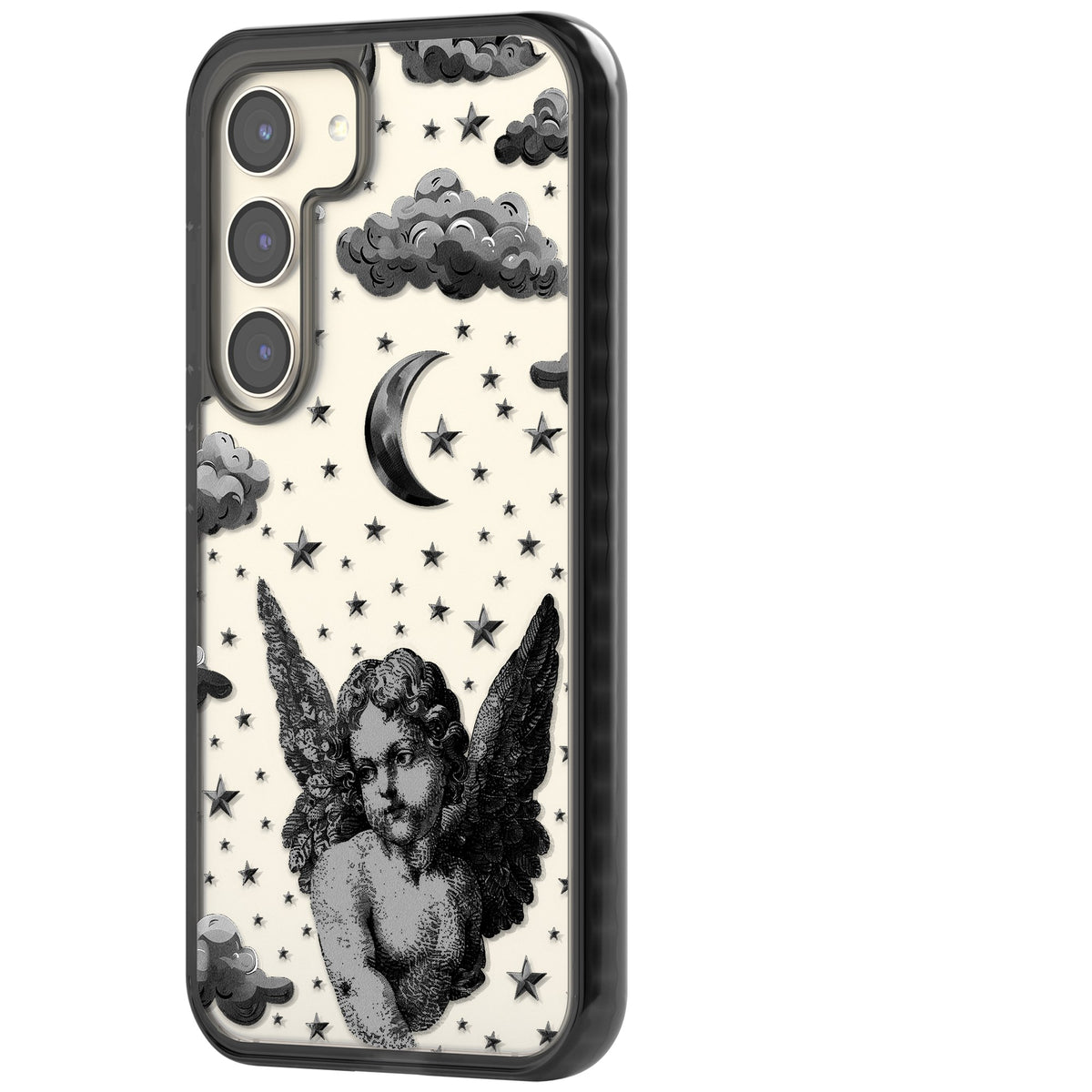 Celestial Cherub Samsung S22 / Samsung S22 Plus / Samsung S23 / Samsung S23 Plus / Samsung S24 / Samsung S24 Plus Impact Black Phone Case side