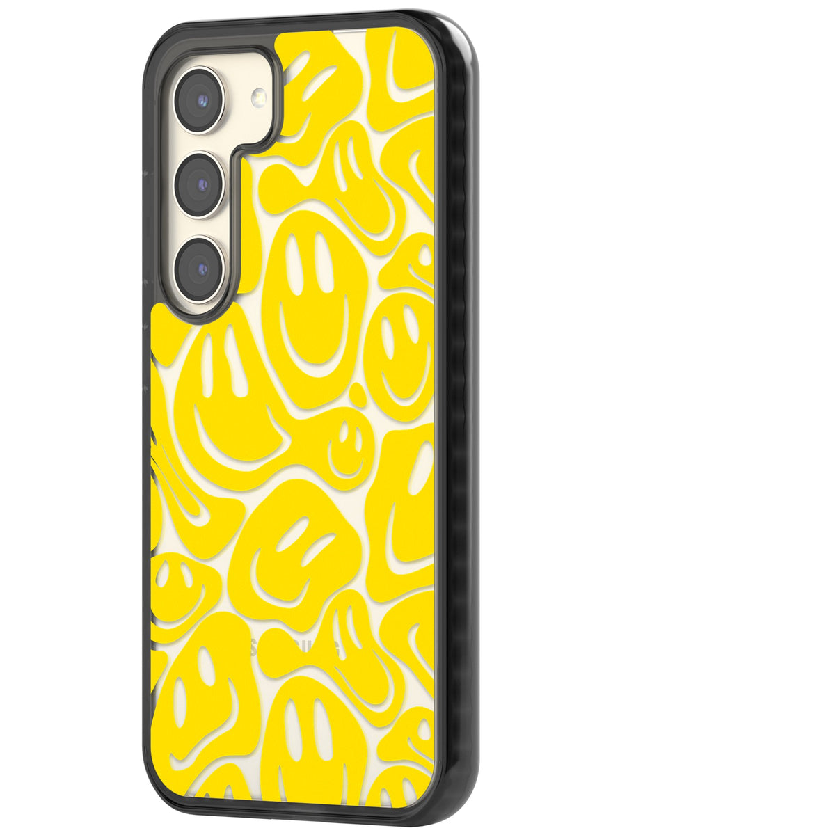 Yellow Acid Faces Samsung S22 / Samsung S22 Plus / Samsung S23 / Samsung S23 Plus / Samsung S24 / Samsung S24 Plus Impact Black Phone Case side