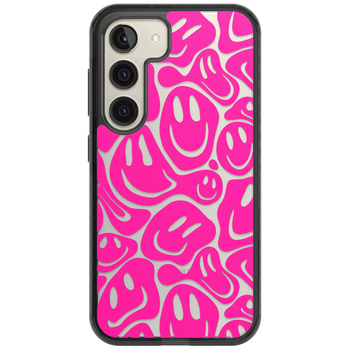Pink Acid Faces Samsung S22 / Samsung S22 Plus / Samsung S23 / Samsung S23 Plus / Samsung S24 / Samsung S24 Plus Impact Black Phone Case front