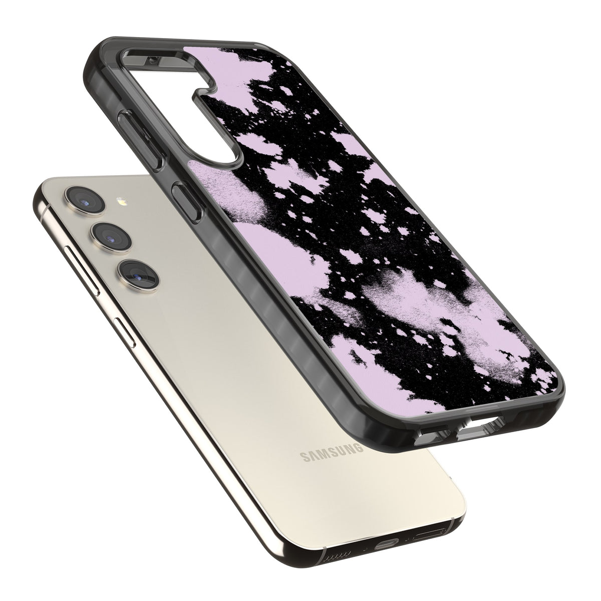 Pink Acid Samsung S22 / Samsung S22 Plus / Samsung S23 / Samsung S23 Plus / Samsung S24 / Samsung S24 Plus Impact Black Phone Case angled