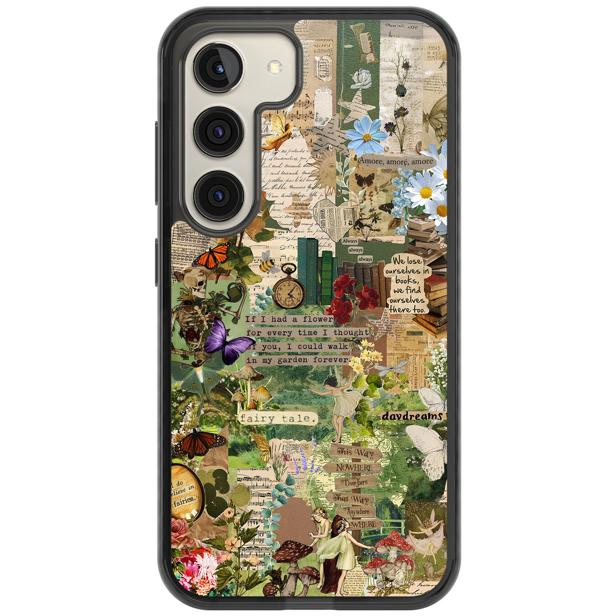 Enchanted Collage Samsung S22 / Samsung S22 Plus / Samsung S23 / Samsung S23 Plus / Samsung S24 / Samsung S24 Plus Impact Black Phone Case front
