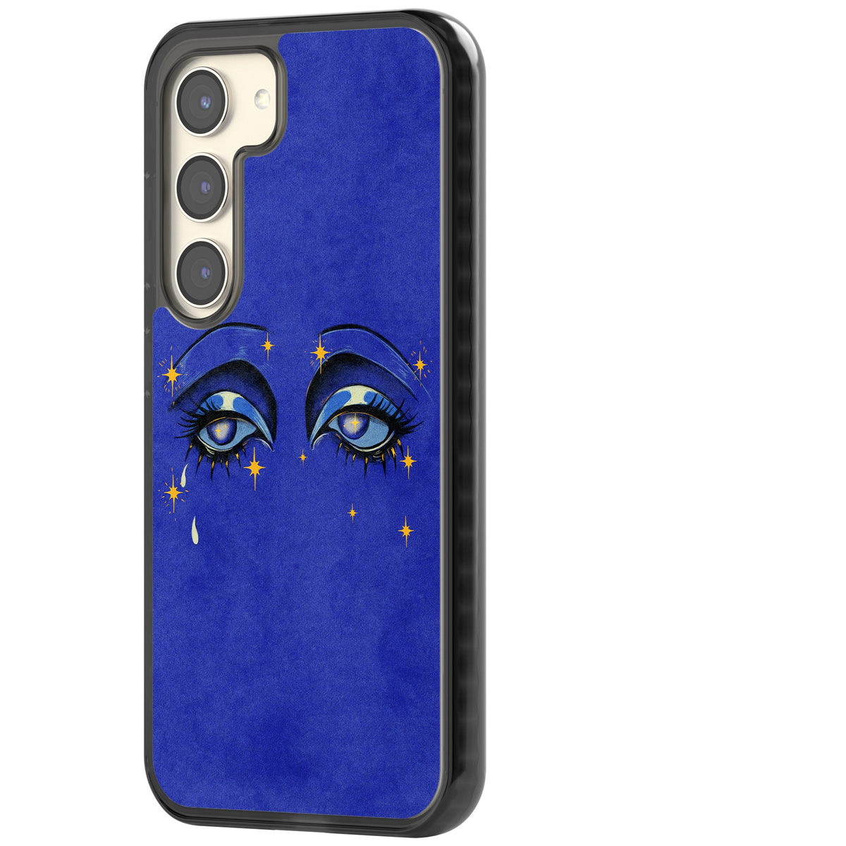 Blue Mystic Eyes Samsung S22 / Samsung S22 Plus / Samsung S23 / Samsung S23 Plus / Samsung S24 / Samsung S24 Plus Impact Black Phone Case side