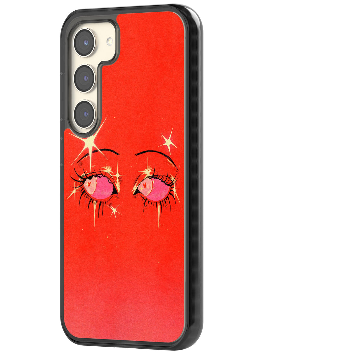 Pink Ethereal Eyes Samsung S22 / Samsung S22 Plus / Samsung S23 / Samsung S23 Plus / Samsung S24 / Samsung S24 Plus Impact Black Phone Case side