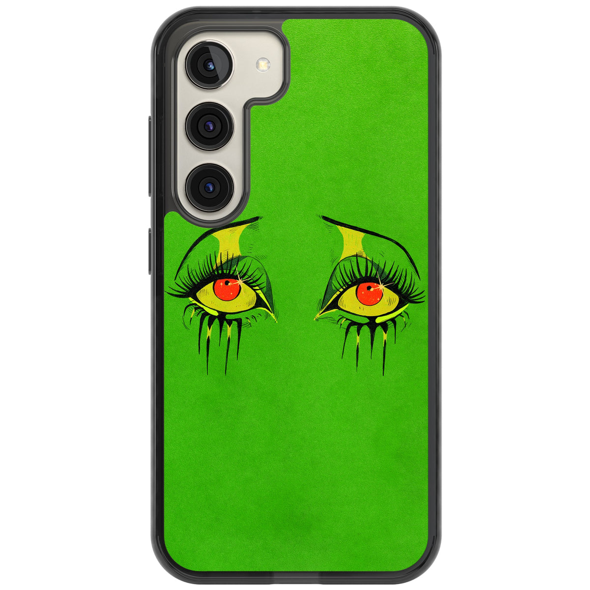 Green Enchanted Eyes Samsung S22 / Samsung S22 Plus / Samsung S23 / Samsung S23 Plus / Samsung S24 / Samsung S24 Plus Impact Black Phone Case front
