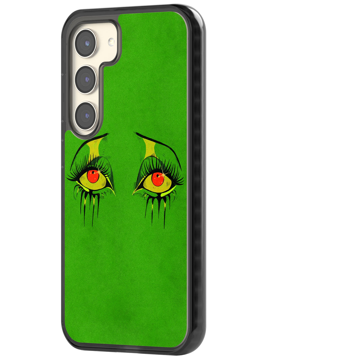 Green Enchanted Eyes Samsung S22 / Samsung S22 Plus / Samsung S23 / Samsung S23 Plus / Samsung S24 / Samsung S24 Plus Impact Black Phone Case side