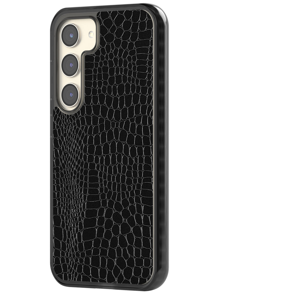 Black Snakeskin Samsung S22 / Samsung S22 Plus / Samsung S23 / Samsung S23 Plus / Samsung S24 / Samsung S24 Plus Impact Black Phone Case side