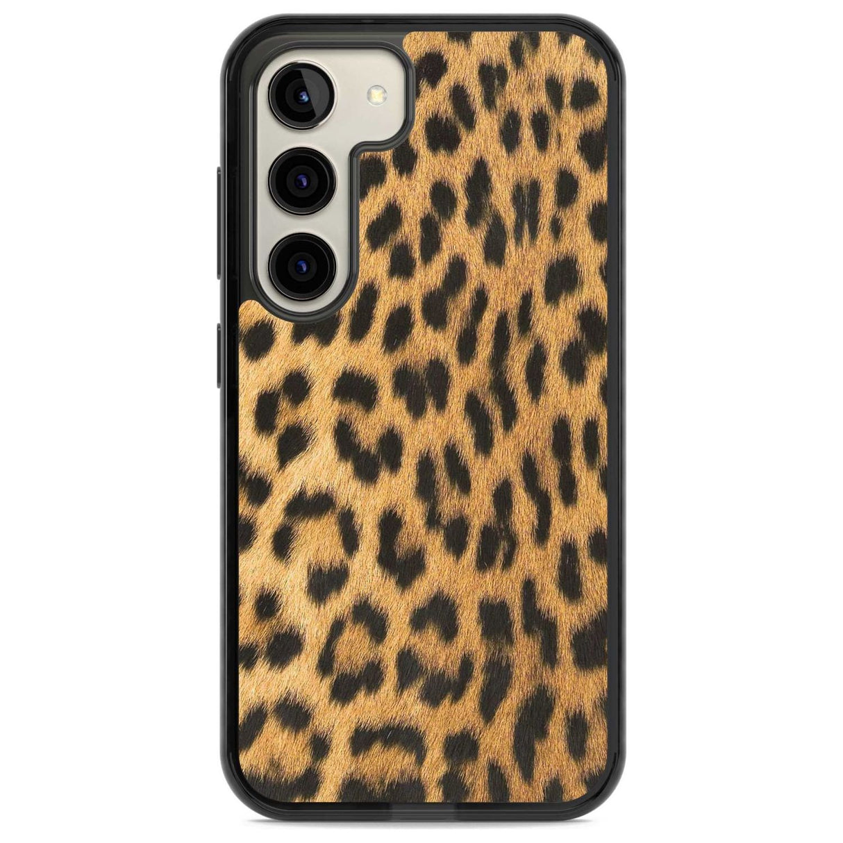 Designer Fashion Gold Leopard Print Phone Case Samsung S22 / Black Impact Case,Samsung S23 / Black Impact Case Blanc Space
