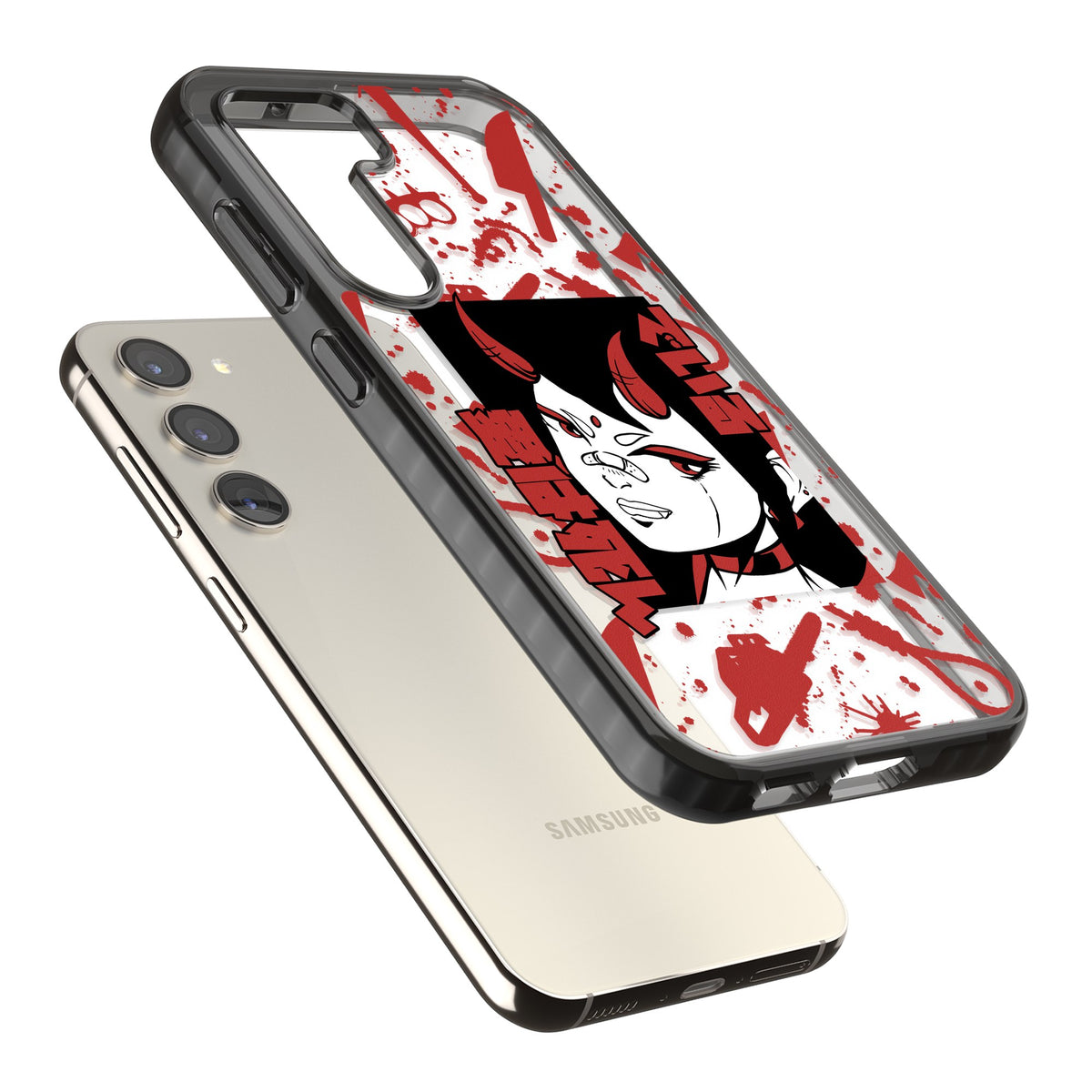 She's a Devil Samsung S22 / Samsung S22 Plus / Samsung S23 / Samsung S23 Plus / Samsung S24 / Samsung S24 Plus Impact Black Phone Case angled