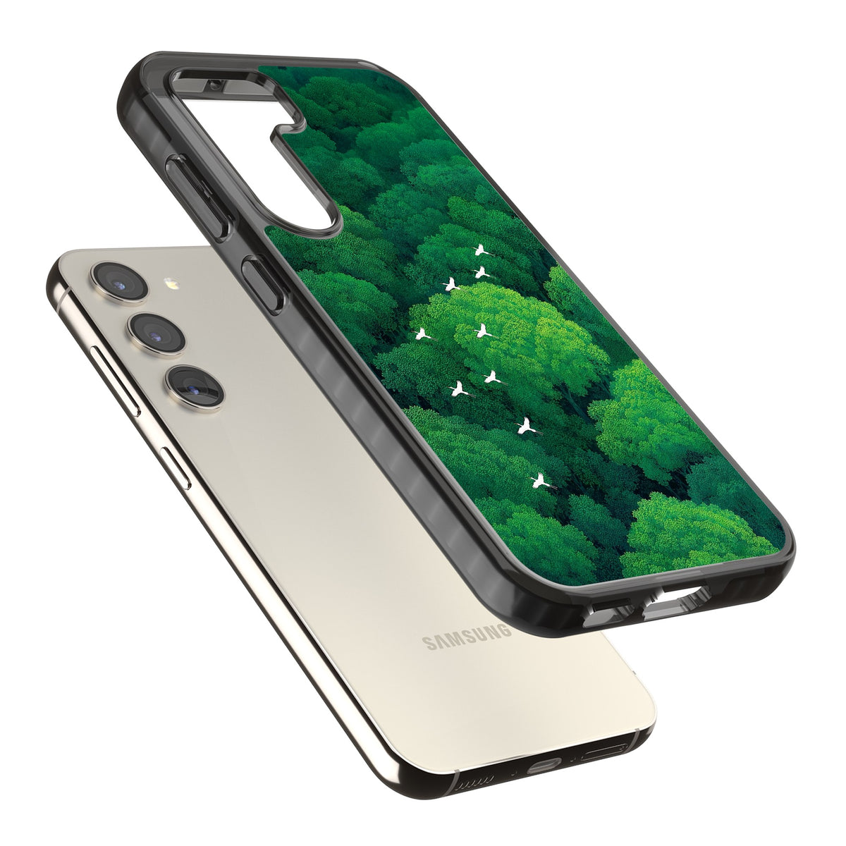 Grove Migration Samsung S22 / Samsung S22 Plus / Samsung S23 / Samsung S23 Plus / Samsung S24 / Samsung S24 Plus Impact Black Phone Case angled