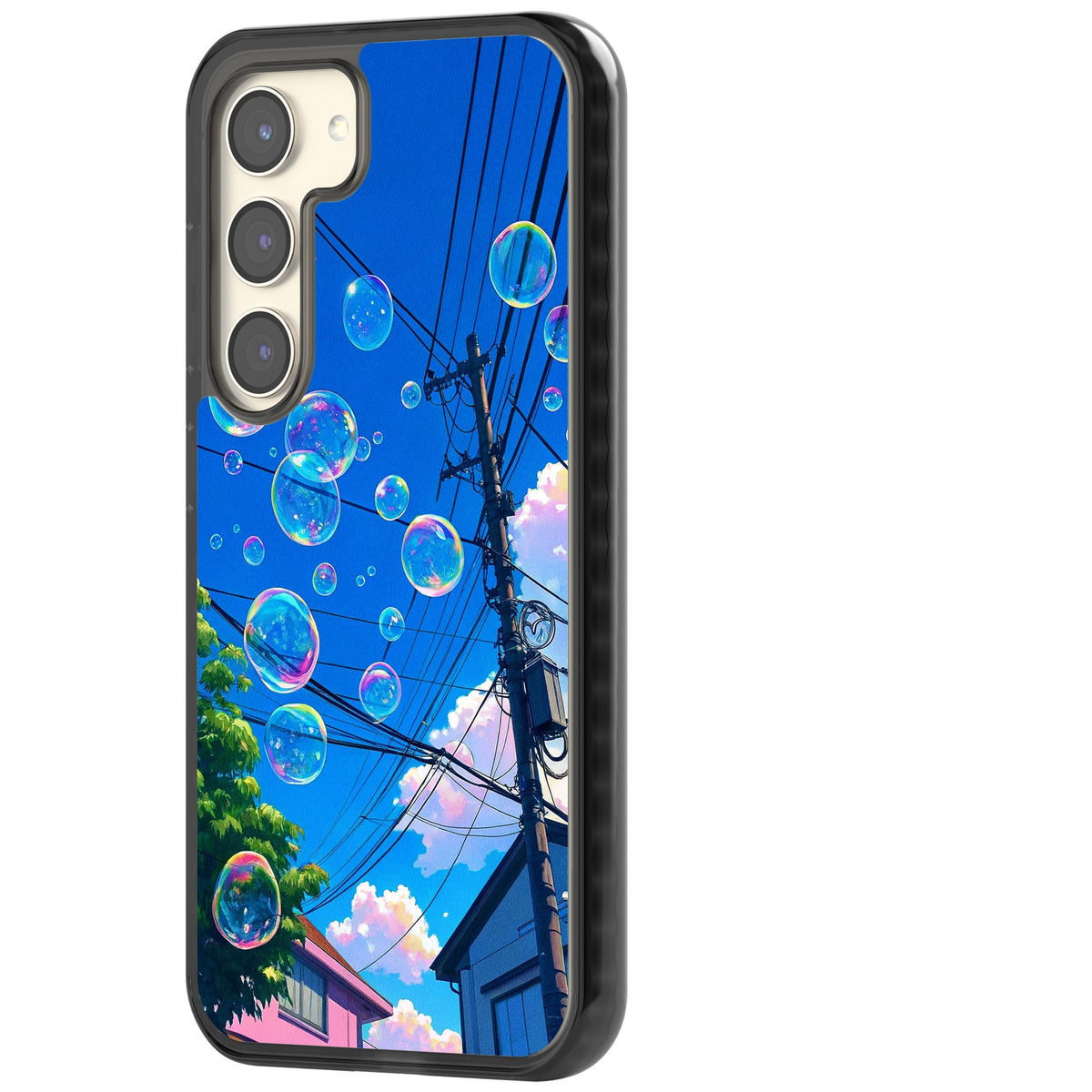 Suburban Bubbles Samsung S22 / Samsung S22 Plus / Samsung S23 / Samsung S23 Plus / Samsung S24 / Samsung S24 Plus Impact Black Phone Case side