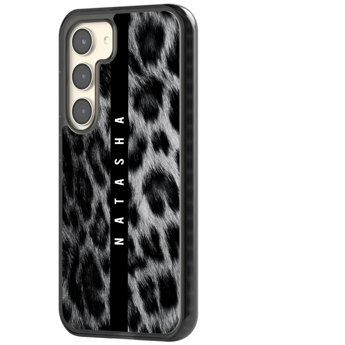 Snow Leopard Samsung S22 / Samsung S22 Plus / Samsung S23 / Samsung S23 Plus / Samsung S24 / Samsung S24 Plus Impact Black Phone Case side