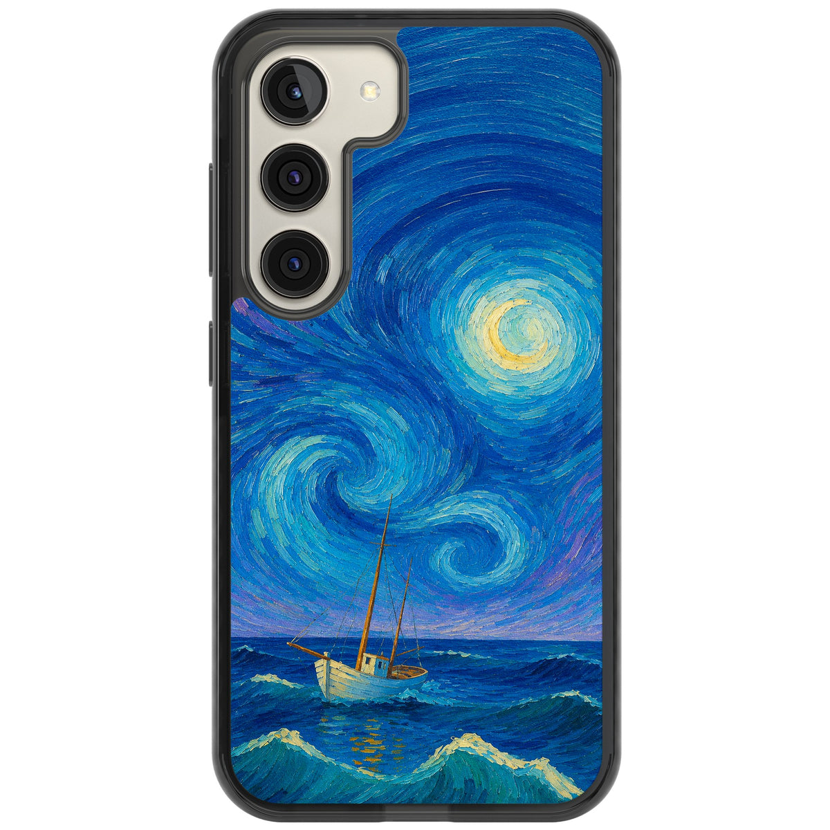 Moonlit Tide Samsung S22 / Samsung S22 Plus / Samsung S23 / Samsung S23 Plus / Samsung S24 / Samsung S24 Plus Impact Black Phone Case front