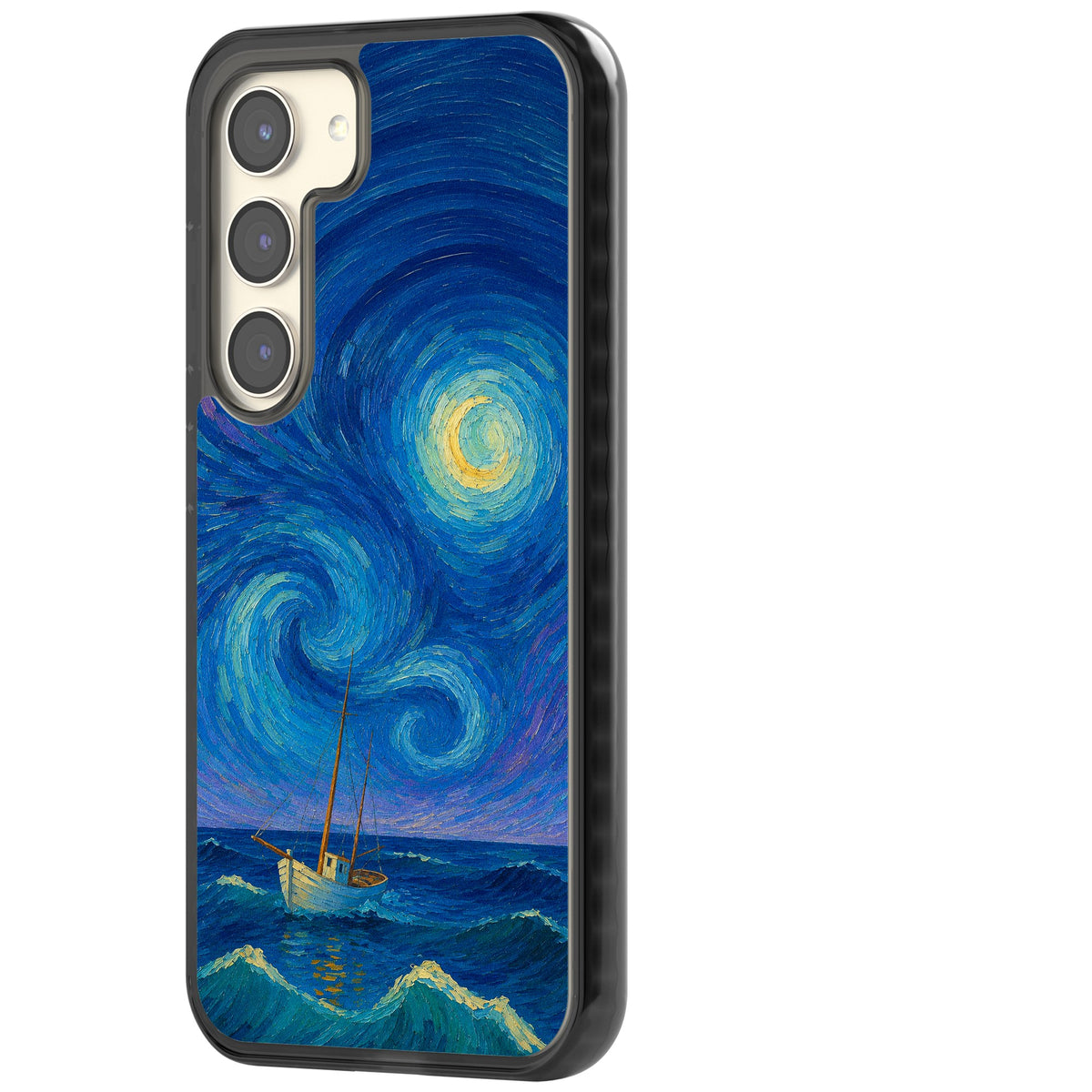 Moonlit Tide Samsung S22 / Samsung S22 Plus / Samsung S23 / Samsung S23 Plus / Samsung S24 / Samsung S24 Plus Impact Black Phone Case side