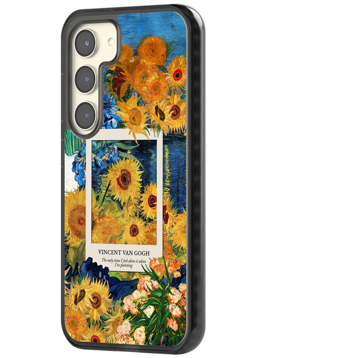 Van Gogh Sunflowers Samsung S22 / Samsung S22 Plus / Samsung S23 / Samsung S23 Plus / Samsung S24 / Samsung S24 Plus Impact Black Phone Case side