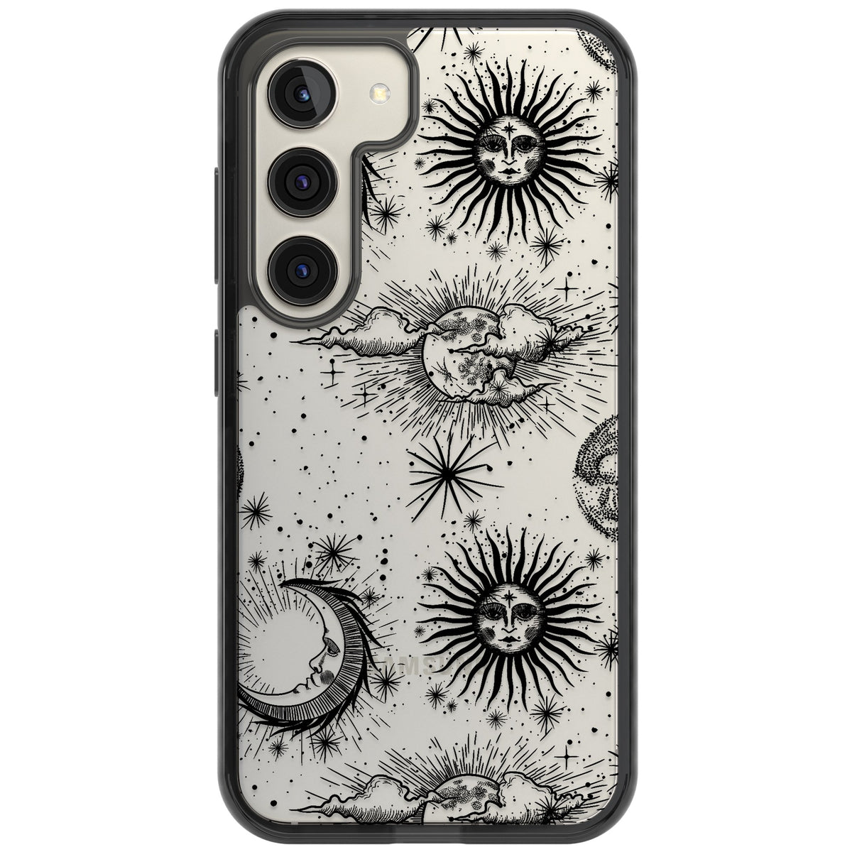 Suns, Moons & Clouds Samsung S22 / Samsung S22 Plus / Samsung S23 / Samsung S23 Plus / Samsung S24 / Samsung S24 Plus Impact Black Phone Case front