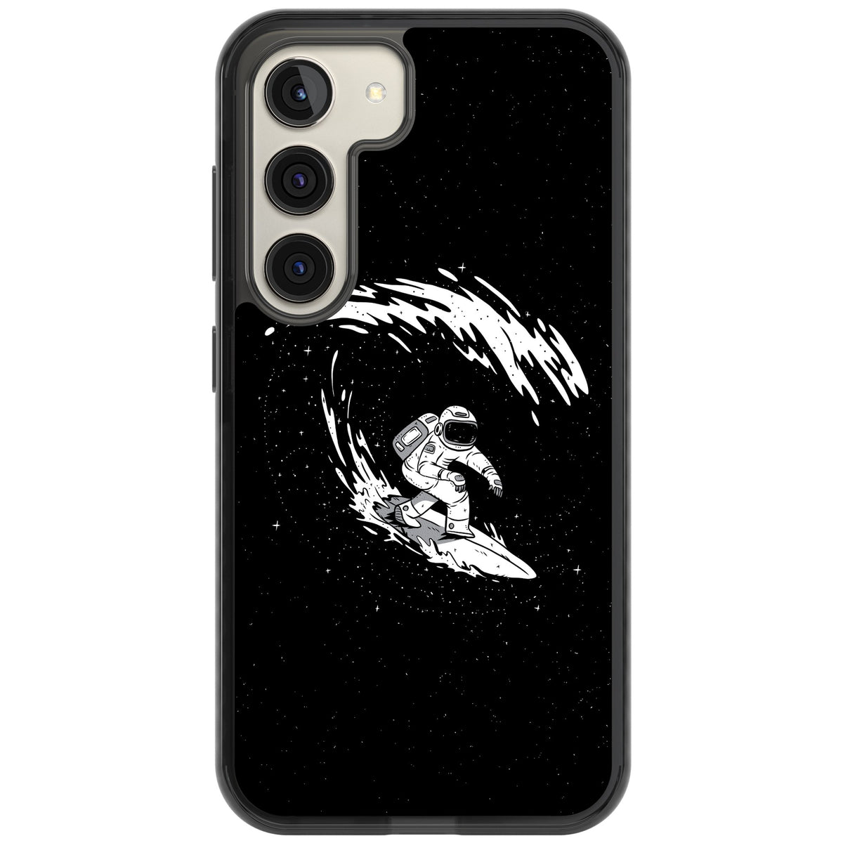 Cosmic Surf Samsung S22 / Samsung S22 Plus / Samsung S23 / Samsung S23 Plus / Samsung S24 / Samsung S24 Plus Impact Black Phone Case front
