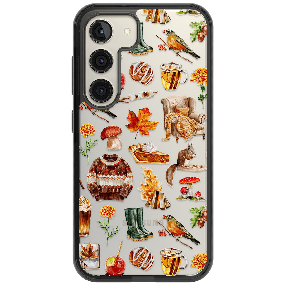 Autumn Anthology Samsung S22 / Samsung S22 Plus / Samsung S23 / Samsung S23 Plus / Samsung S24 / Samsung S24 Plus Impact Black Phone Case front