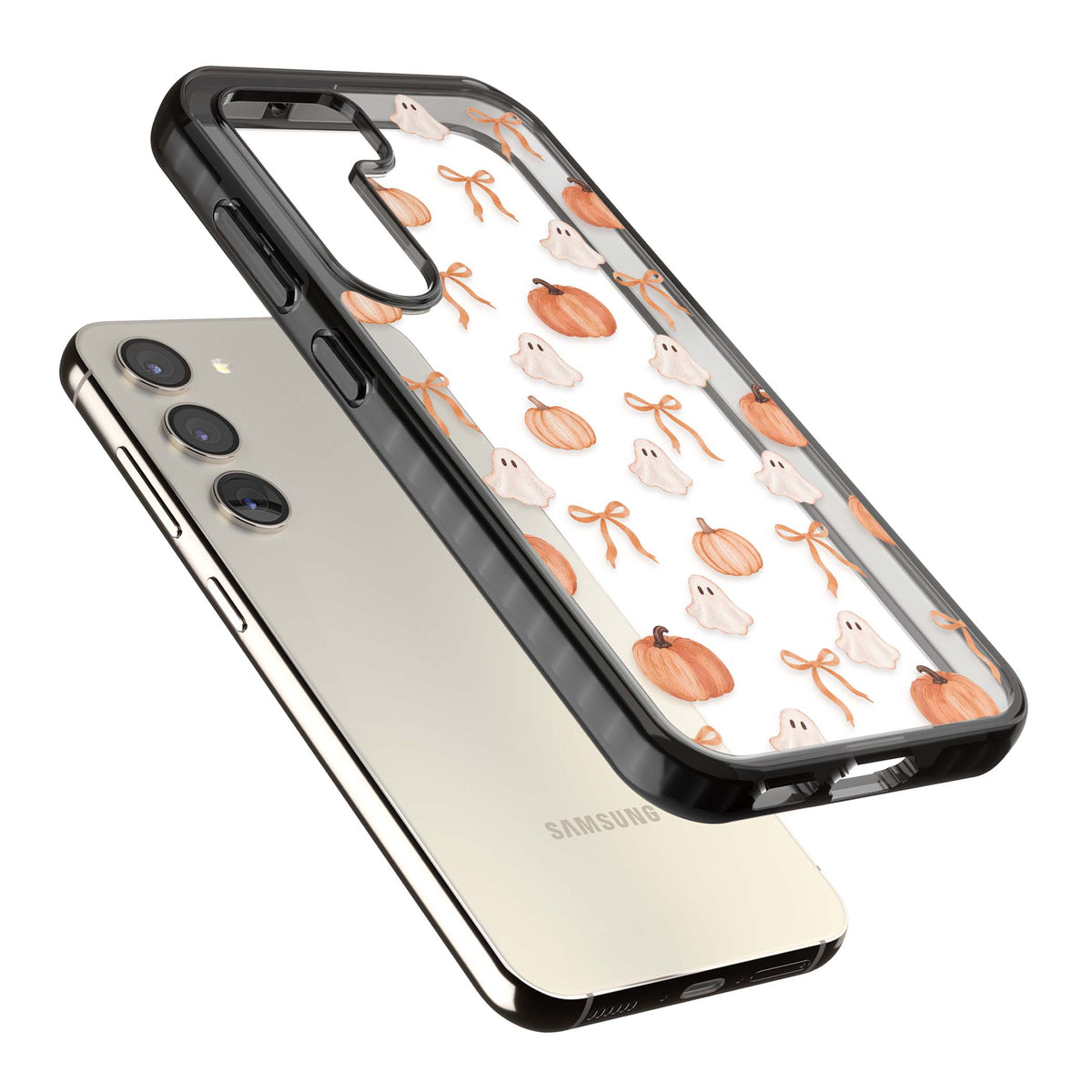 Bows, Ghosts & Pumpkins coquette iPhone case | Black Impact case for Samsung Galaxy S24, Samsung Galaxy S23, Samsung Galaxy S22