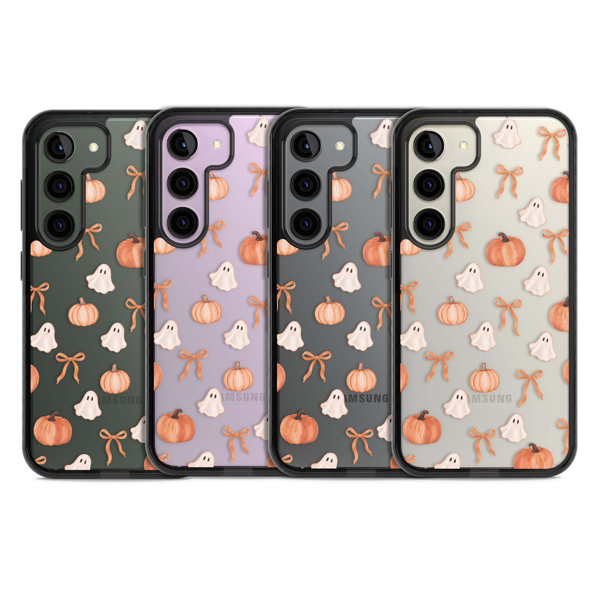 Bows, Ghosts & Pumpkins coquette iPhone case | Black Impact case for Samsung Galaxy S24, Samsung Galaxy S23, Samsung Galaxy S22