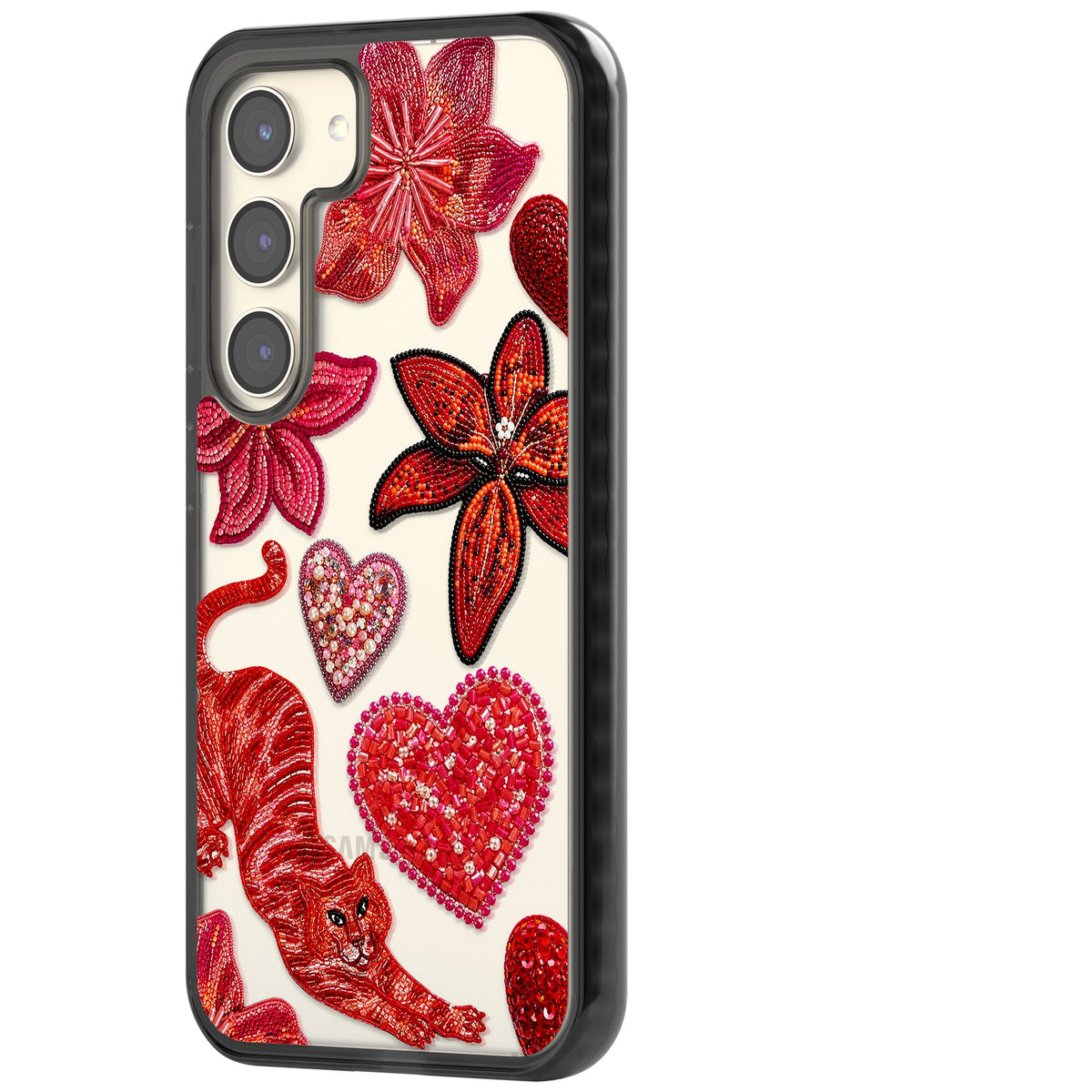 Beaded Boho Samsung S22 / Samsung S22 Plus / Samsung S23 / Samsung S23 Plus / Samsung S24 / Samsung S24 Plus Impact Black Phone Case side