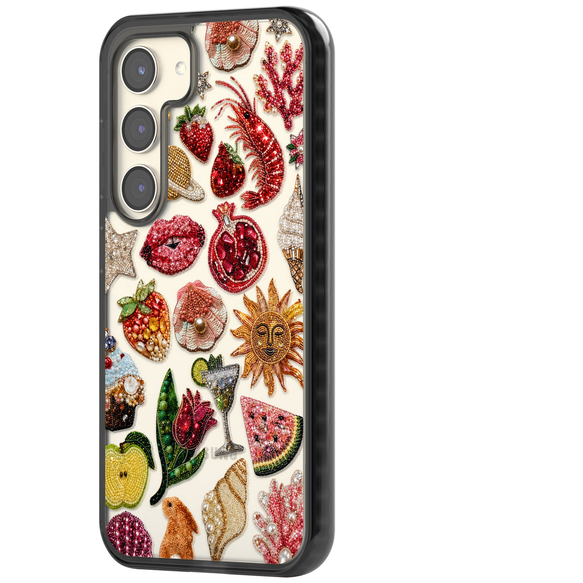 Beaded Riviera Samsung S22 / Samsung S22 Plus / Samsung S23 / Samsung S23 Plus / Samsung S24 / Samsung S24 Plus Impact Black Phone Case side