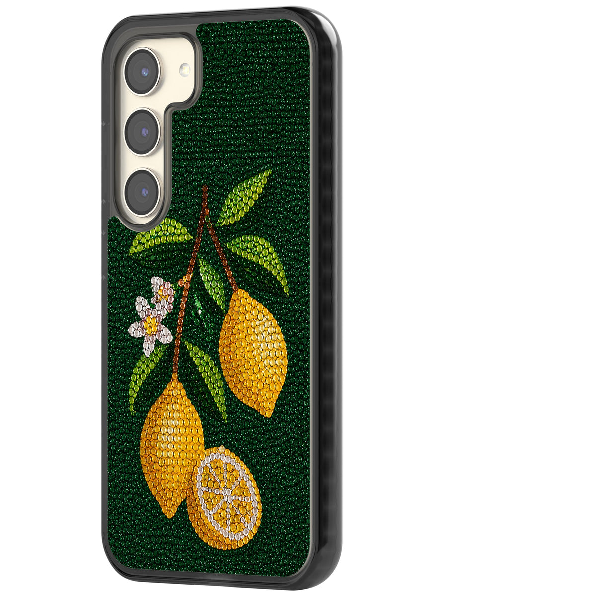 Beaded Lemons Samsung S22 / Samsung S22 Plus / Samsung S23 / Samsung S23 Plus / Samsung S24 / Samsung S24 Plus Impact Black Phone Case side