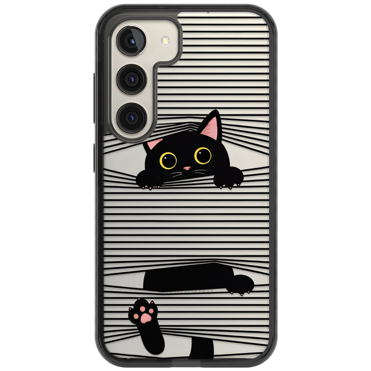 Peek-a-Boo Cat Samsung S22 / Samsung S22 Plus / Samsung S23 / Samsung S23 Plus / Samsung S24 / Samsung S24 Plus Impact Black Phone Case front