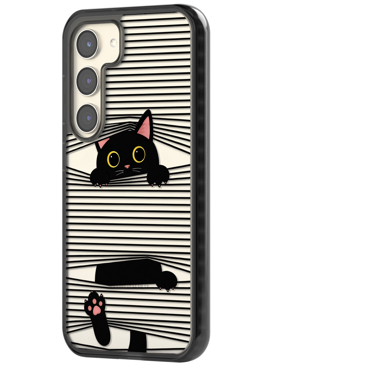 Peek-a-Boo Cat Samsung S22 / Samsung S22 Plus / Samsung S23 / Samsung S23 Plus / Samsung S24 / Samsung S24 Plus Impact Black Phone Case side